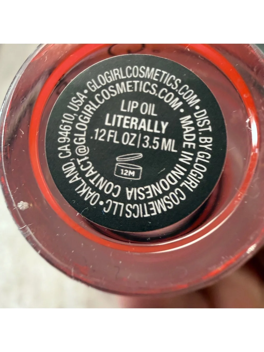 GloGirl Cosmetics Lip Oil in Literally Deluxe Mini .12 fl oz/3.5mL Sealed